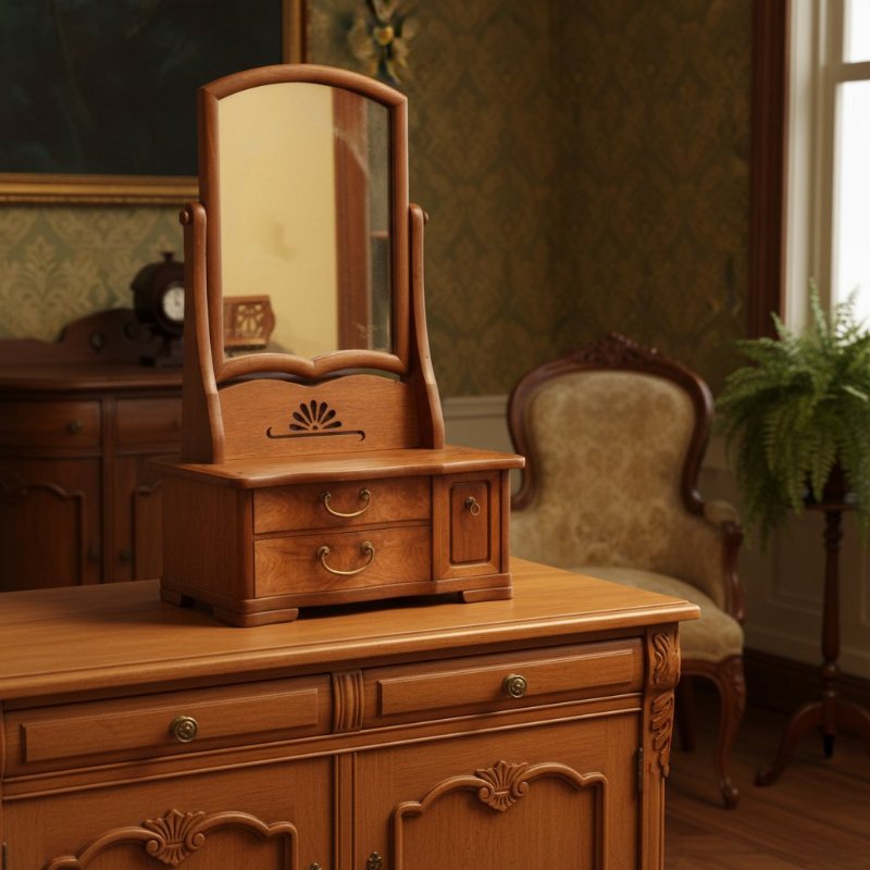 Antique tabletop vanity mirror - Foto 5