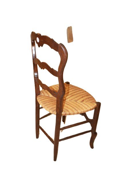 Set of 6 Provençal oak chairs with rush seat - Foto 5
