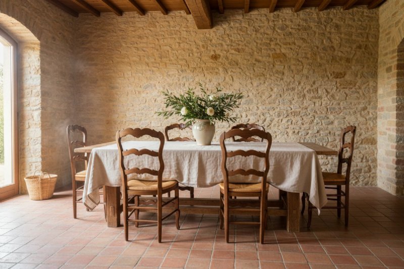 Set of 6 Provençal oak chairs with rush seat - Foto 6