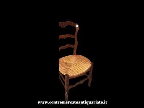 Set of 6 Provençal oak chairs with rush seat - Foto 7