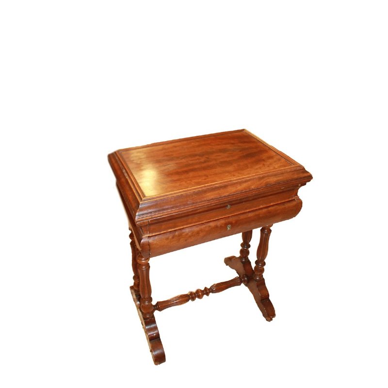 French 1800s Mahogany Dressing Table with Mirror