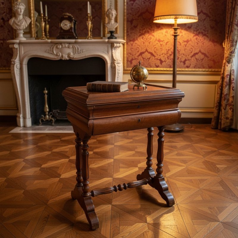 French 1800s Mahogany Dressing Table with Mirror - Foto 6