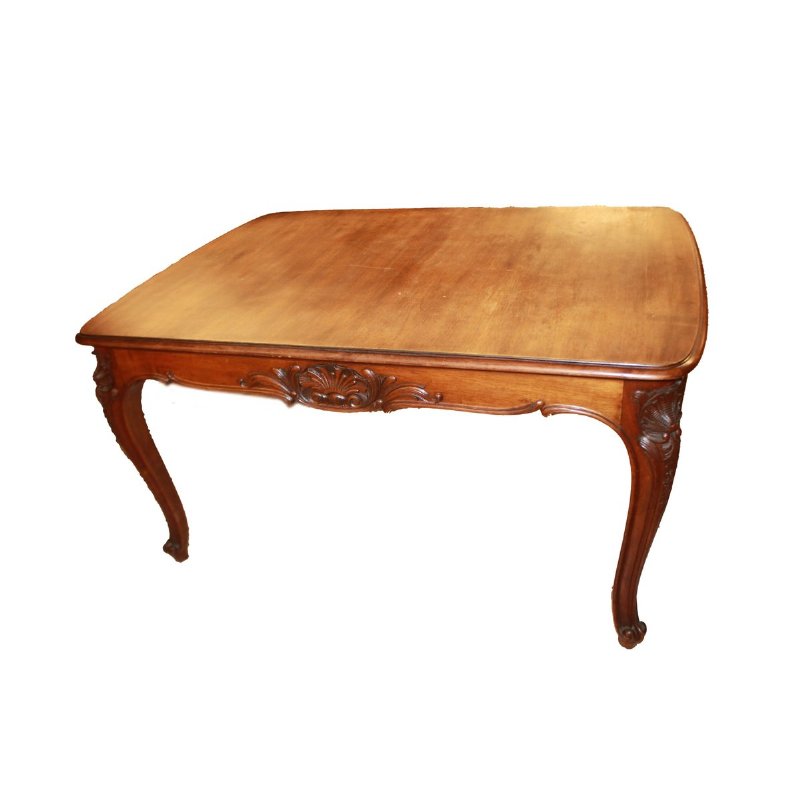 Mesa fija estilo Provenzal de finales del siglo XIX en madera de nogal