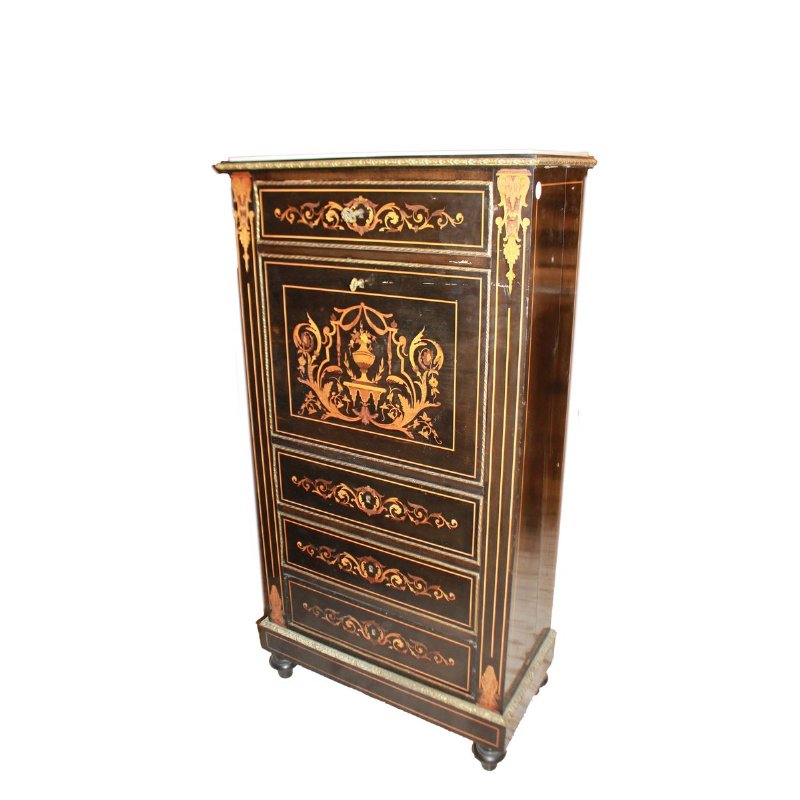 French Secretaire Napoleon III Style 19th Century Ebony Wood