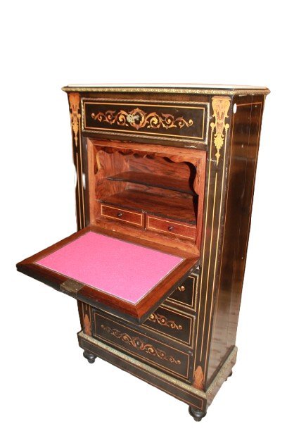 French Secretaire Napoleon III Style 19th Century Ebony Wood - Foto 6