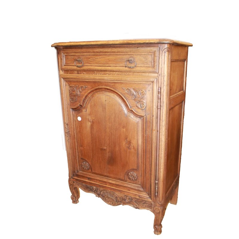 1800s Provencal Style Tall Oak Cabinet