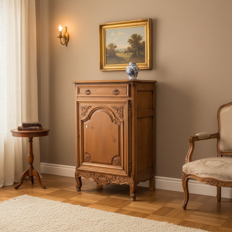 1800s Provencal Style Tall Oak Cabinet - Foto 7