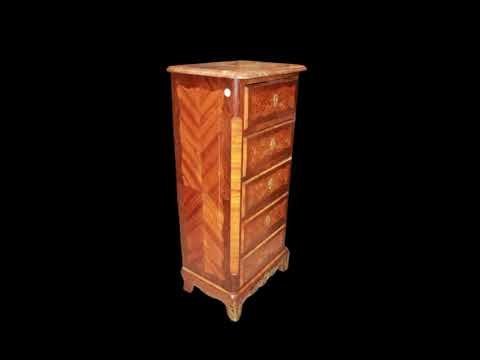 Settimino francese Napoleone III della seconda metà del 1800 in legni pregiati - Foto 8