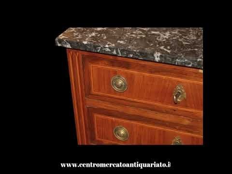 Comoncino Francese Stile Luigi XVI in legno di Mogano - Foto 6