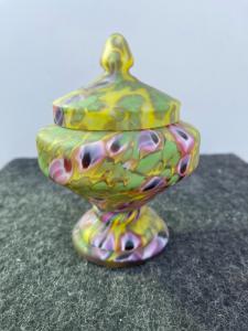 Vaso con coperchio in vetro a murrine.Vetreria Artistica Barovier,Murano.