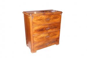 Comò Nord Europa stile Biedermeier con ribalta in mogano del 1800