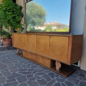 1940s/50s Art Deco sideboard in thuya burl and maple wood with mirror - Foto 10