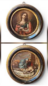 Pair of round paintings