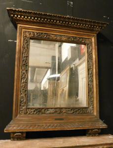 specc441 - wooden mirror, 19th century, measures cm L 110 x H 125