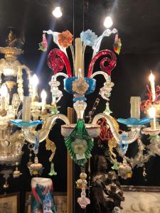 Paar Wandleuchten aus Muranoglas