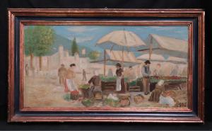 Gino Bonfanti (Siena 1900 - Pisa 1958) - Market