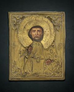 Icona Russa Raffigurante S.Nicola - Russia XVIII Secolo 