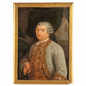 Ritratto ad olio su tela raffigurante un gentiluomo