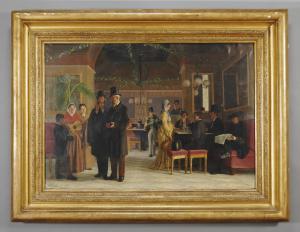 Costa Giuseppe (Napoli 1852 1912) Necessità e modestia, olio firmato e datato Napoli 1874