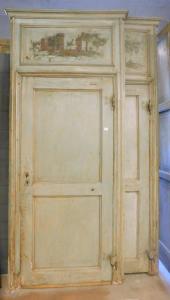 ptl497 - quattro porte laccate con sopraporta dipinto + un telaio, l 120 x h 280