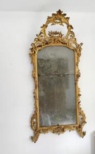 Specchiera  fiorentina epoca ,meta 1700 dorata specchio al mercurio veramente bella unica h170xl87 certificato di garanzia 