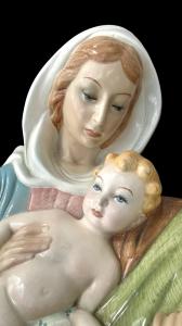 Formella in ceramica raffigurante Sacra Famiglia.Manifattura Ronzan,Torino. - Foto 5