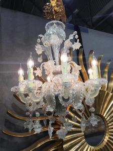 Rezzonico-Lüster mit 8 Flammen aus Muranoglas