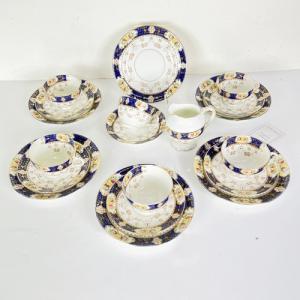 Serviço de chá antigo inglês em porcelana