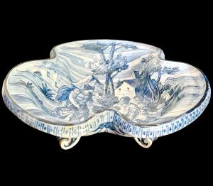 Vaso centrotavola in maiolica. Manifattura Battaglia,Napoli.