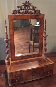 Biedermeier North European mahogany tilting mirror from the 1800s
