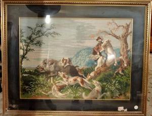 Quadro con ricamo a piccolo punto
