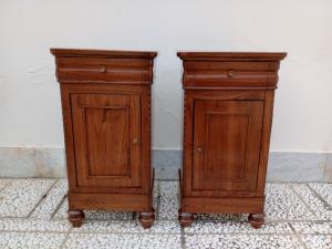 Pair of Cappuccini bedside tables. 41.5lx32px79h