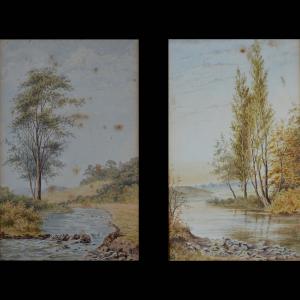 Paar Aquarelle aus dem ersten Viertel des 20. Jahrhunderts