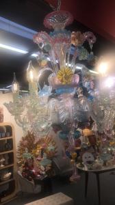 Murano Glasleuchter mit 6 Flammen