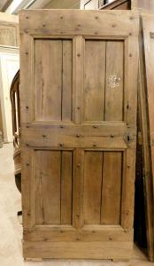 ptir423 - Rustikale Kastanientür, genagelt, Epoche 19. Jahrhundert, Maße: B 87 cm x H 190 cm