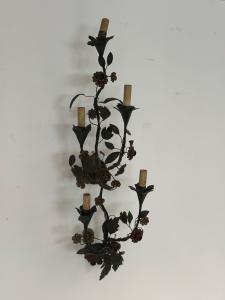 Arandela Capodimonte com cinco luzes. Início do século XX
