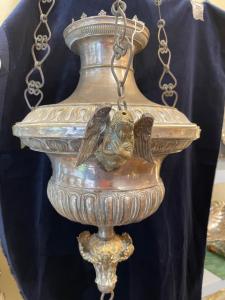 Lampada in metallo senese