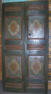 Porta marchigiana de castanho pintada com têmpera, século XVII