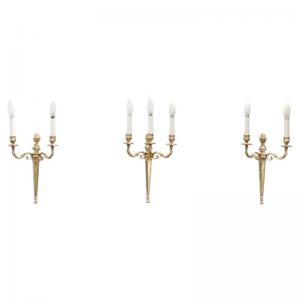 Set of gilded brass wall sconces, late 19th century