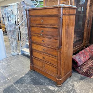Antico settimino in palissandro , L .Filippo , XIX sec. Mis 102  x 52 . Altezza cm 159  