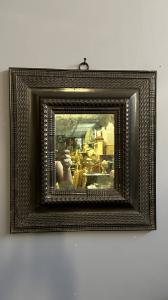 Ebonized Wood Mirror with Guilloché Frame – 17th Century
