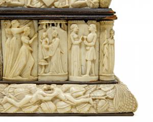 Bottega degli Embriachi, século XV, Cofre com cenas da vida de Páris - Foto 10