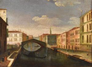 Veneza com a Ponte delle Guglie, Gabriele Bella (Veneza 1730 – Veneza 1799) atribuível