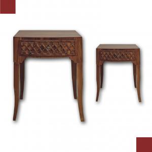 PAIR OF DIRECTOIRE BEDSIDE TABLES LATE 18TH CENTURY
