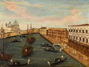 Vista de Veneza com o Grande Canal, Pintor Vedutista do século XVIII