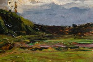 Lorenzo Delleani, “Hilly Landscape”, oil on panel, 1887 - Foto 8