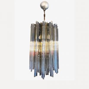 Murano chandelier, ‘in the style of’ Carlo Scarpa for Venini, trilobe pendants, 8 lights, 20th century