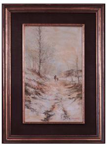 Gino Cirimbelli (Brescia 1920 - 1991) - Paesaggio con figure
