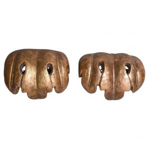 Coppia di fregi in legno dorato - O/3548 -