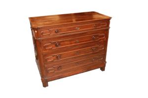 Cassettone italiano del 1800 stile Luigi Filippo in legno di noce
